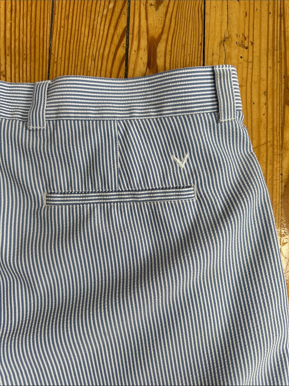 Callaway Men’s Golf Shorts Seersucker Blue White 38